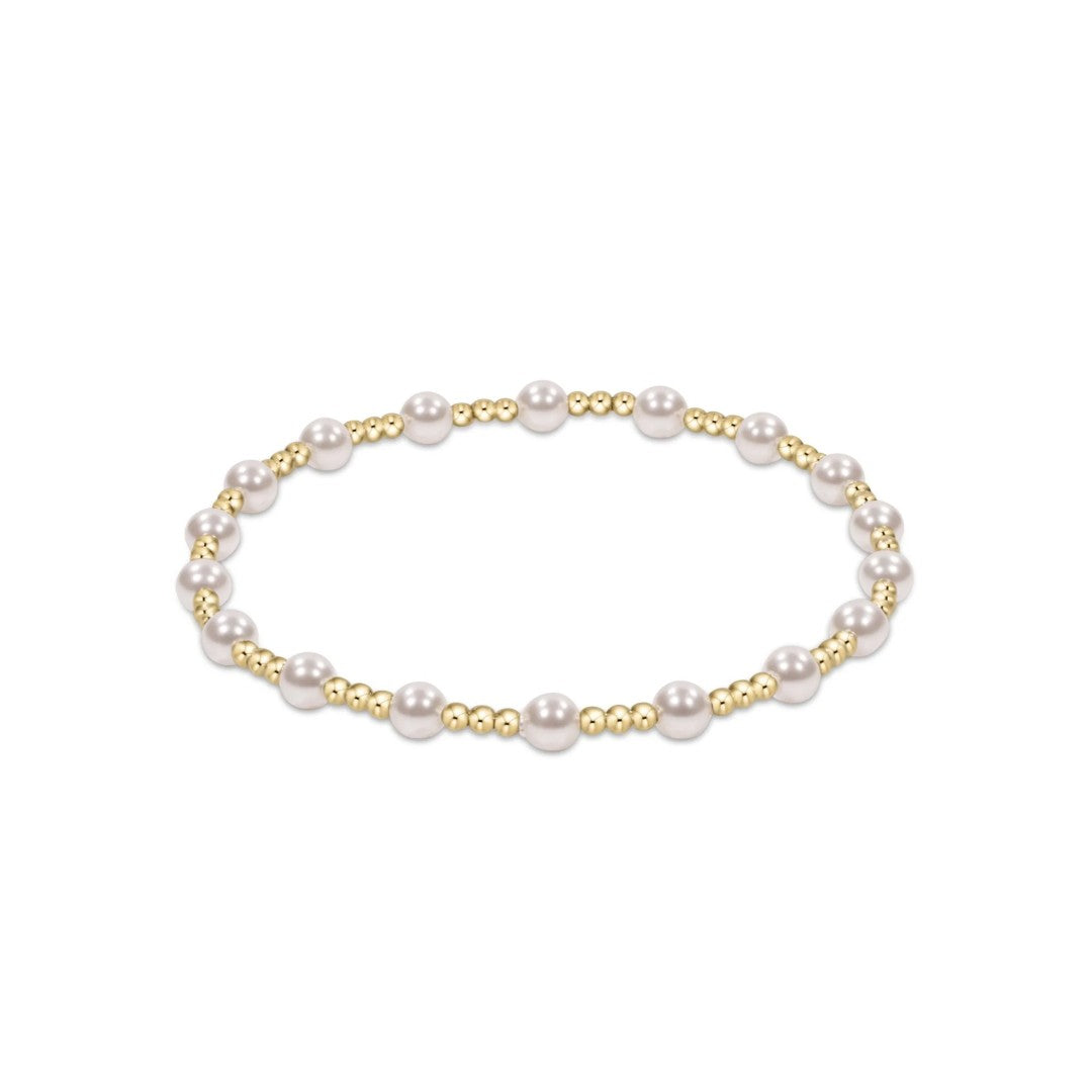 enewton Classic Sincerity Pattern 4mm Bead Bracelet - Pearl
