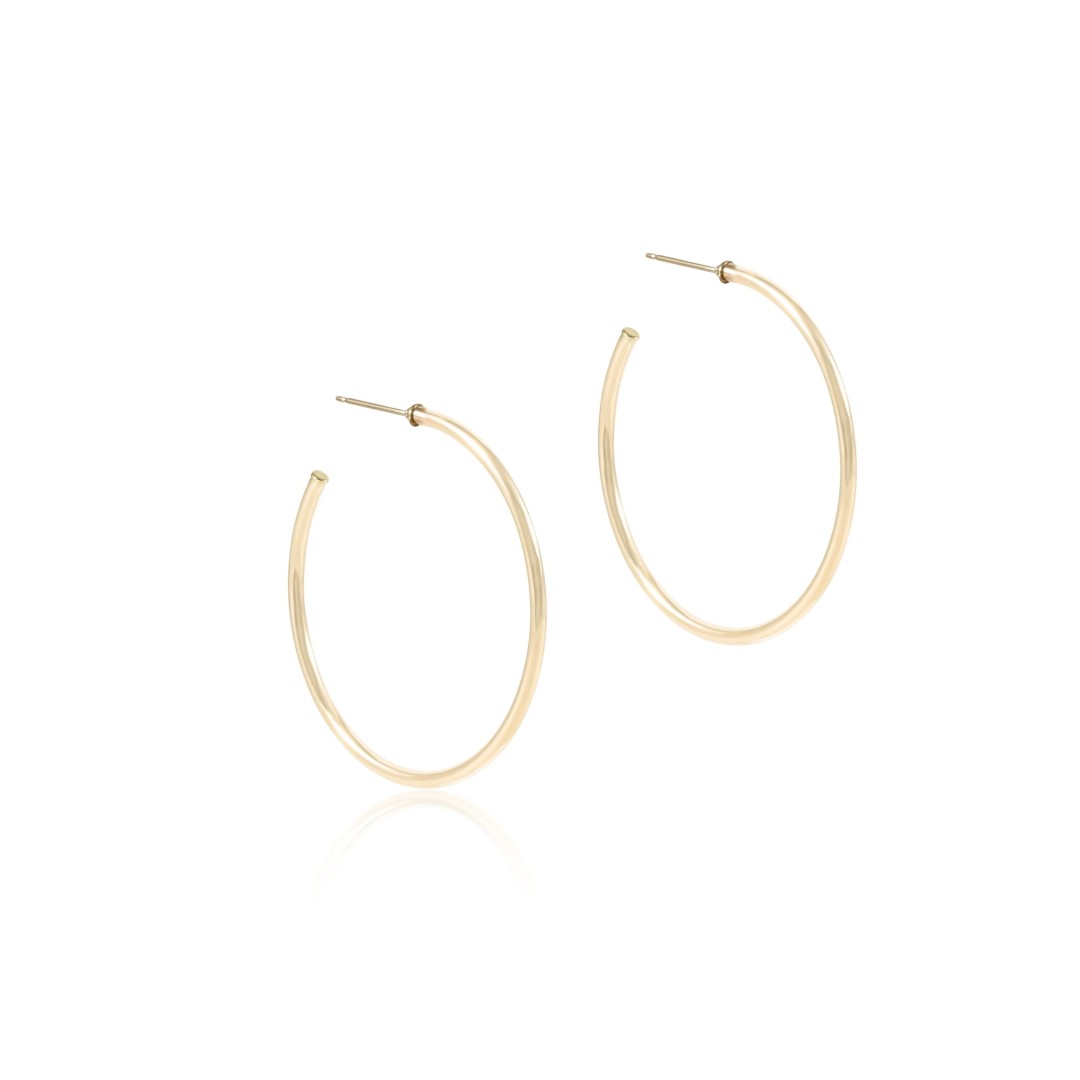 enewton Round Gold 1.75" Post Hoops