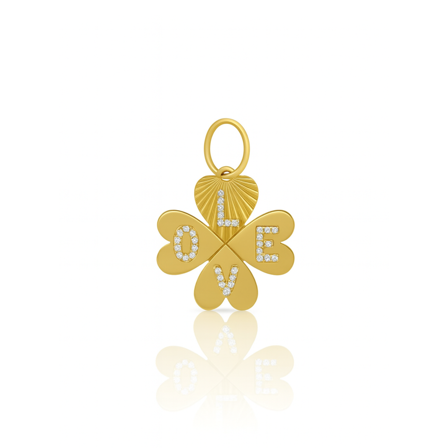 Tara Mikolay Diamond Love Clover Charm