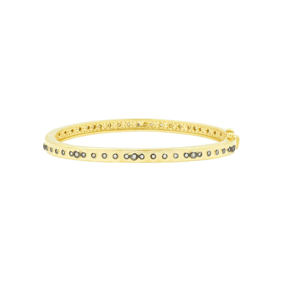 Freida Rothman Mini Stud Bezel Stone Eternity Hinge Bangle