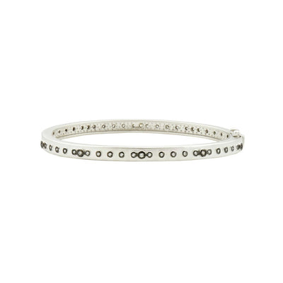 Freida Rothman Mini Stud Bezel Stone Eternity Hinge Bangle