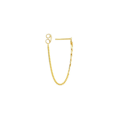 50/50 Curb Chain Front-to-Back Earrings