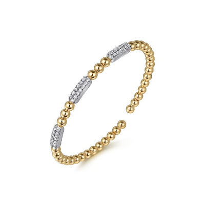 Gabriel & Co. Three Diamond Station Bar Bujukan Split Bangle