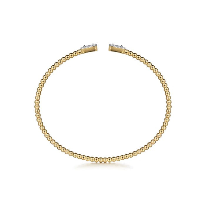Gabriel & Co. Open Cuff Bracelet with Diamond Baguettes