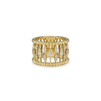 Gabriel & Co. Bujukan Beads Wide Band Ring