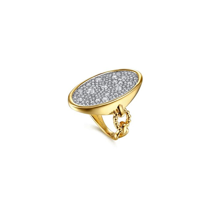 Gabriel & Co. Diamond Elongated Oval Signet Ring