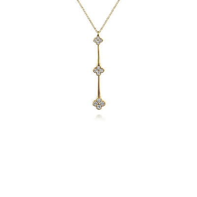 Gabriel & Co. Diamond Cluster Vertical Bar Necklace