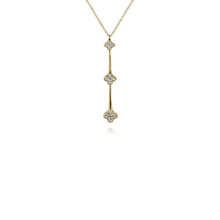 Gabriel & Co. Diamond Cluster Vertical Bar Necklace