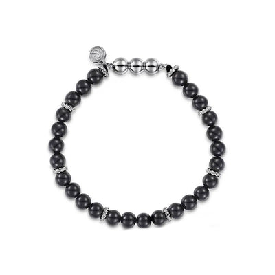 Gabriel & Co. Black Onyx Beaded Men's Bracelet