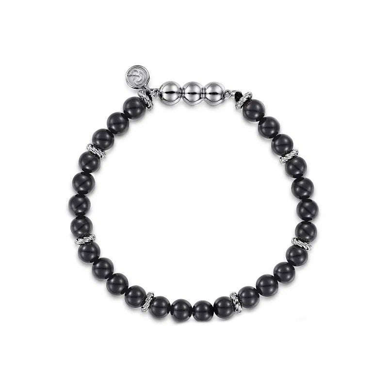 Gabriel & Co. Black Onyx Beaded Men's Bracelet