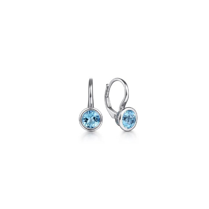 Gabriel & Co. Blue Topaz Leverback Earrings