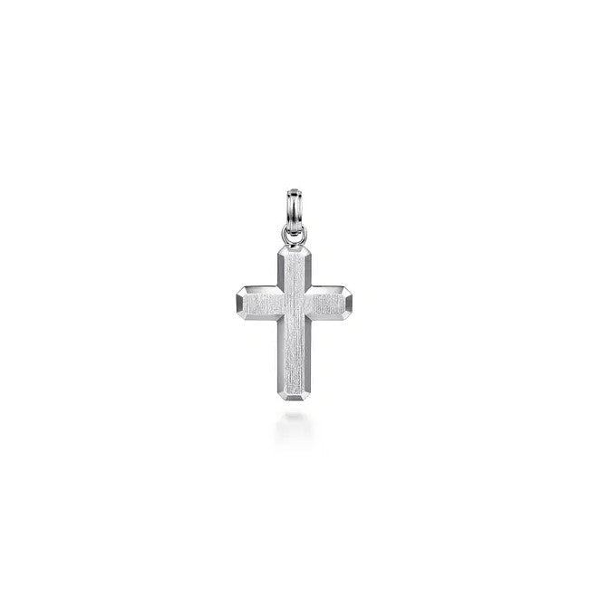 Gabriel & Co. Brushed Finish Cross Pendant