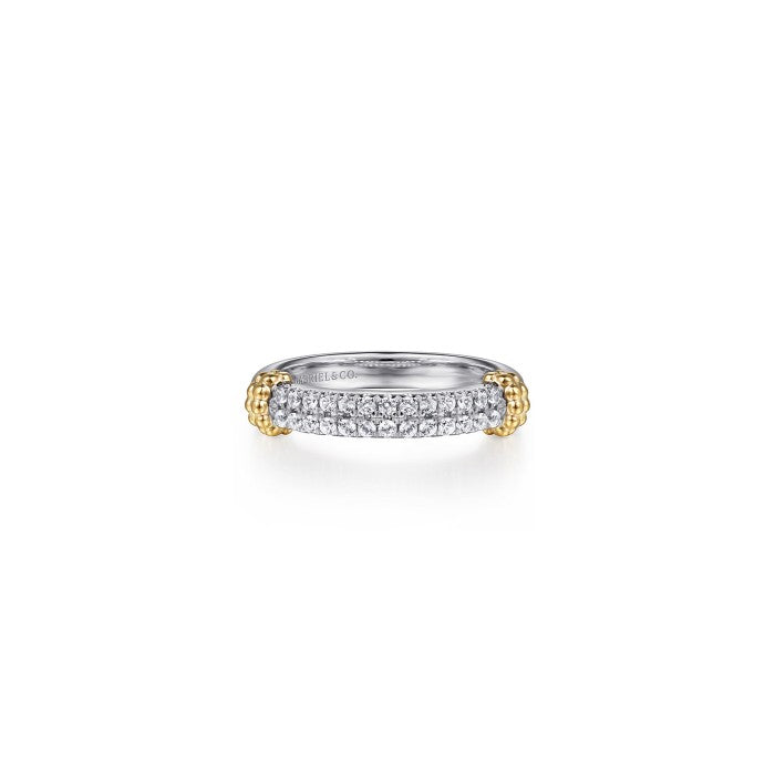 Gabriel & Co. Bujukan White Sapphire Two-Tone Ring