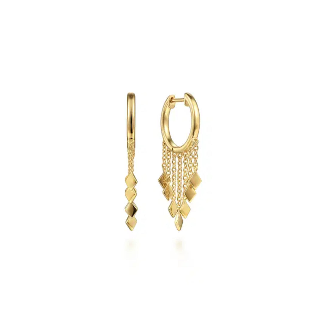Gabriel & Co. Huggie Earrings with Tassel Drops
