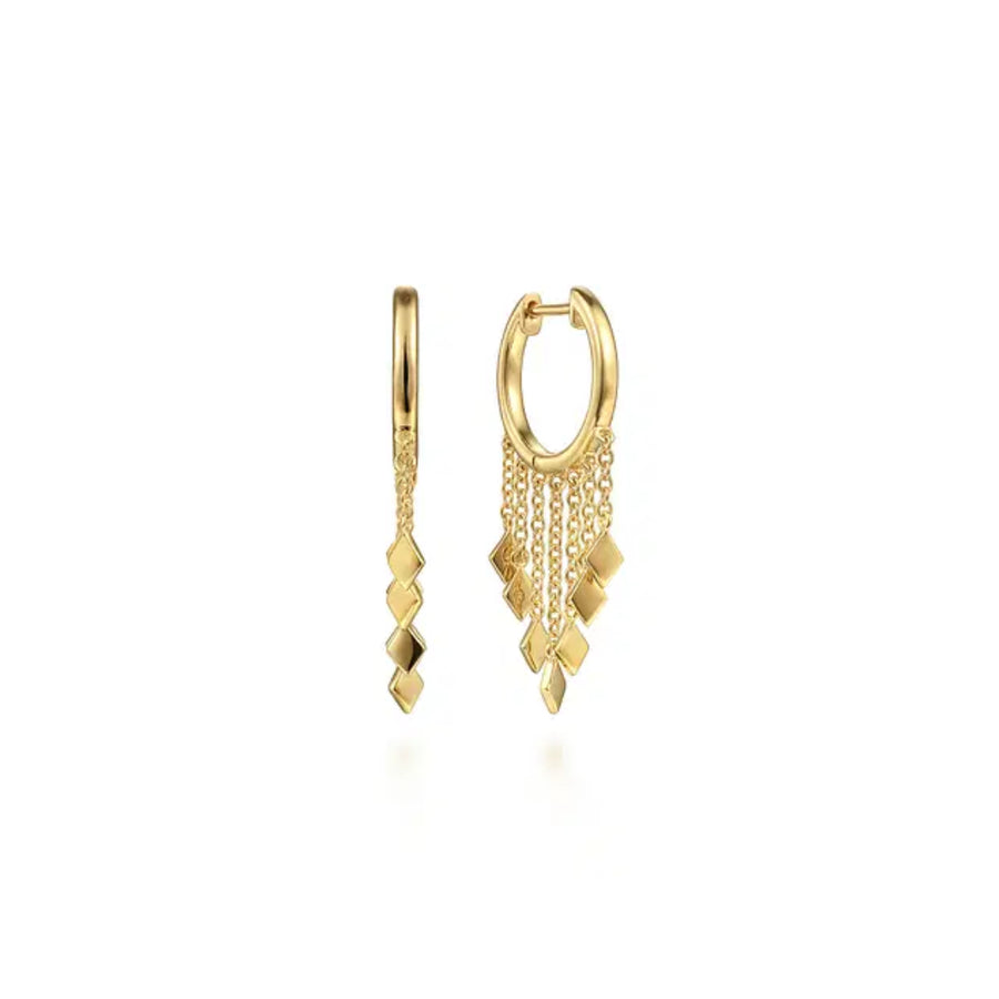 Gabriel & Co. Huggie Earrings with Tassel Drops