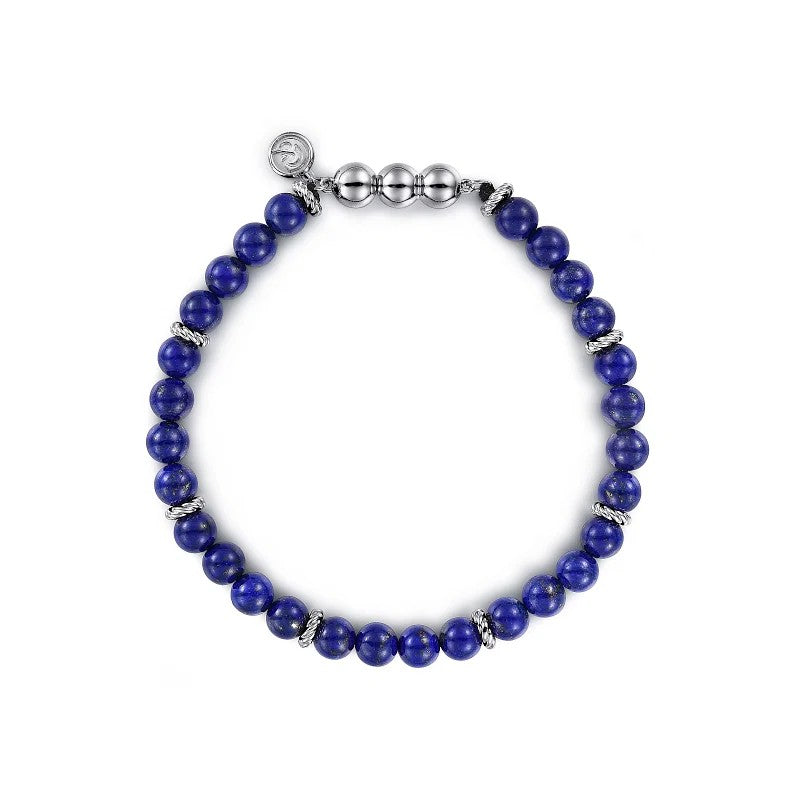 Gabriel & Co. Lapis Beaded Men's Bracelet