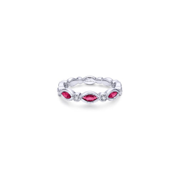 Gabriel & Co. Marquise Ruby & Diamond Ring