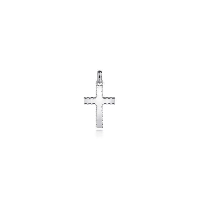 Gabriel & Co. Men's Cross Pendant with Beveled Trim