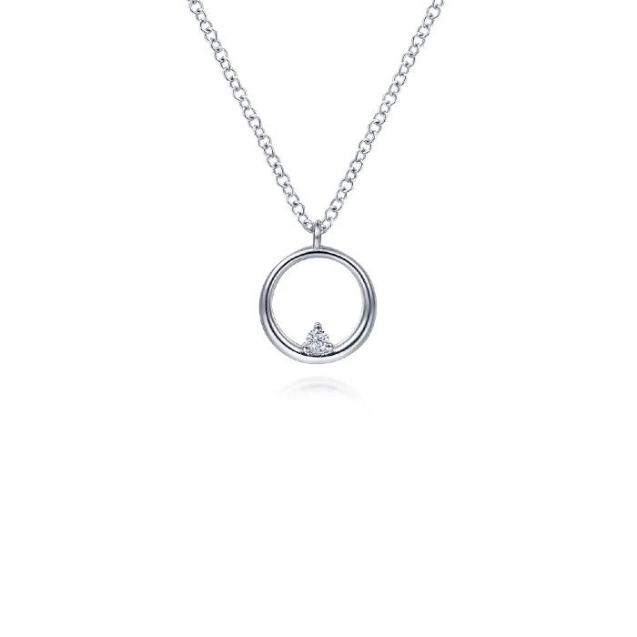 Gabriel & Co. Open Circle Necklace with Diamond