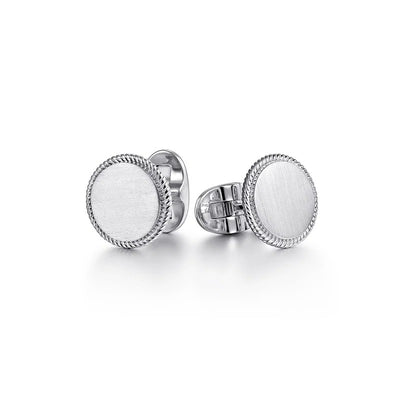 Gabriel & Co. Round Cufflinks with Twisted Rope Trim