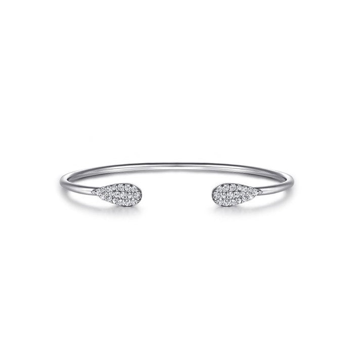 Gabriel & Co. Teardrop White Sapphire Pave Split Bangle