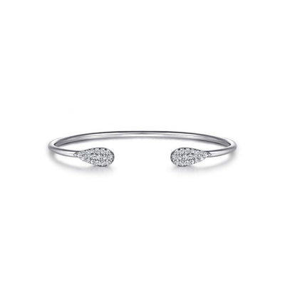 Gabriel & Co. Teardrop White Sapphire Pave Split Bangle
