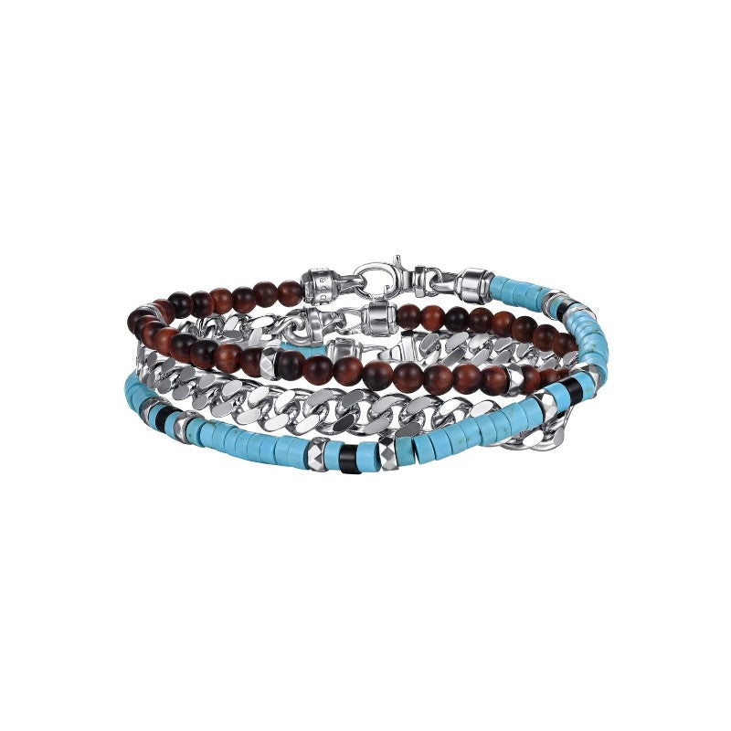 Gabriel & Co. Turquoise, Tiger Eye & Onyx Men's Bracelet