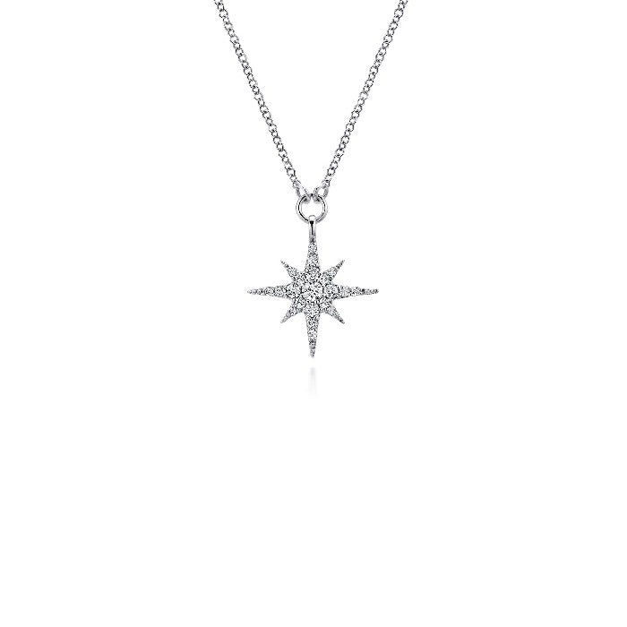 Gabriel & Co. Diamond Starburst Pendant Necklace