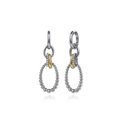 Gabriel & Co. White Sapphire Bujukan Link Drop Earrings