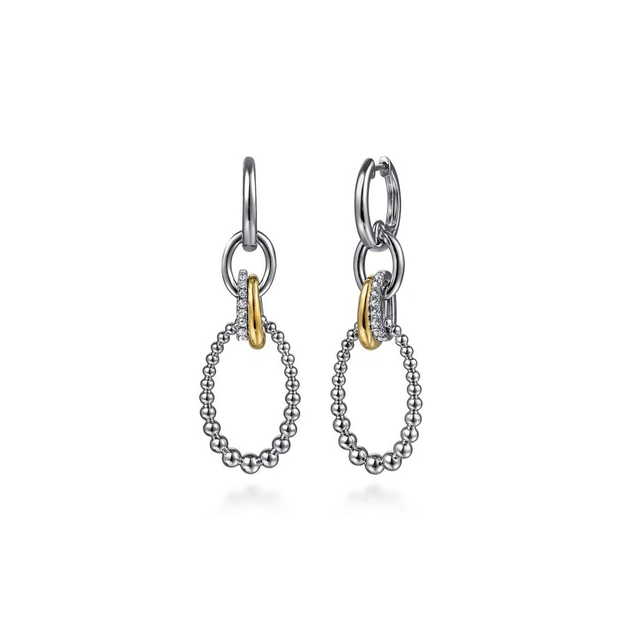 Gabriel & Co. White Sapphire Bujukan Link Drop Earrings