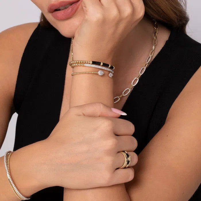 Gabriel & Co. Diamond Pear Shape Bujukan Bangle