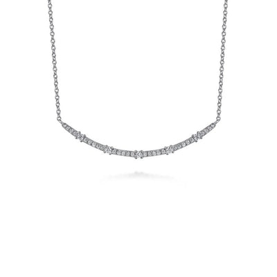 Gabriel & Co. Diamond Curved Bar Necklace