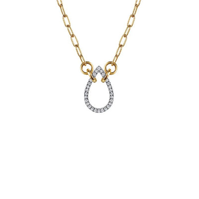 Gabriel & Co. Diamond Open Drop Paperclip Chain Necklace