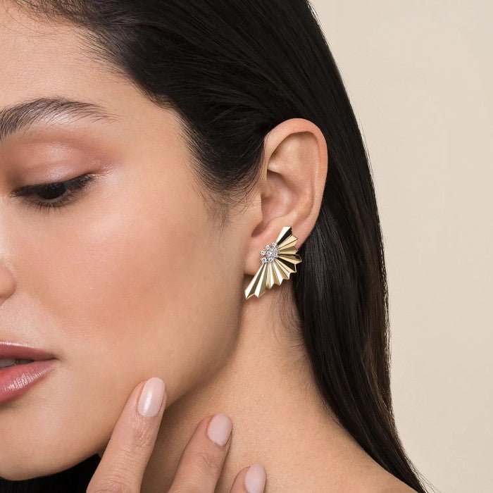 Gabriel & Co. Fanned Earrings with Diamonds