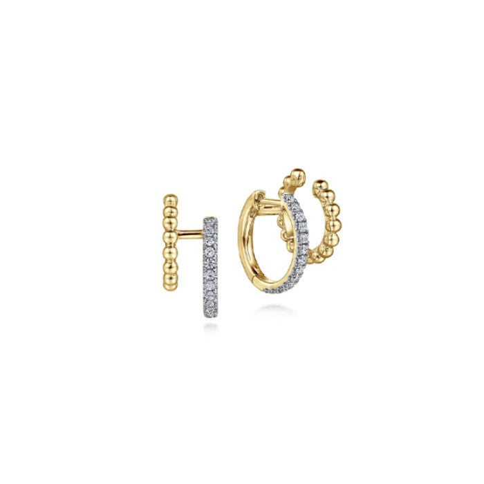 Gabriel & Co. Diamond Huggie & Bujukan Cuff Earrings