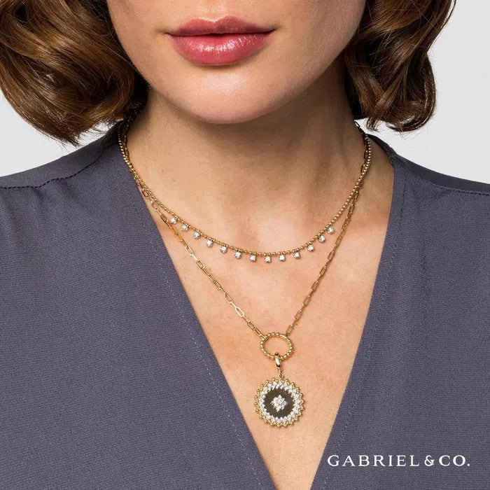 Gabriel & Co. Diamond Drop Station Bujukan Necklace