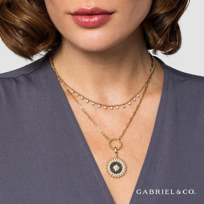 Gabriel & Co. Diamond Drop Station Bujukan Necklace
