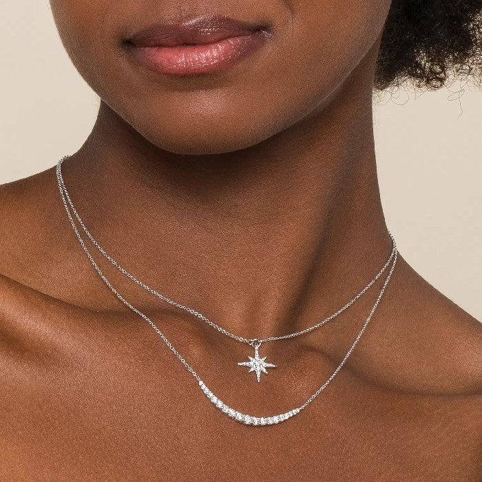 Gabriel & Co. Diamond Starburst Pendant Necklace