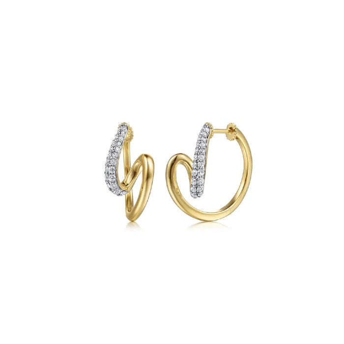 Gabriel & Co. Diamond Swirl Hoops