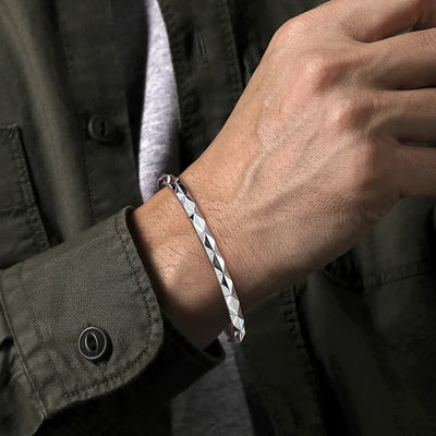 Gabriel & Co. Faceted Open Cuff Men's Bracelet