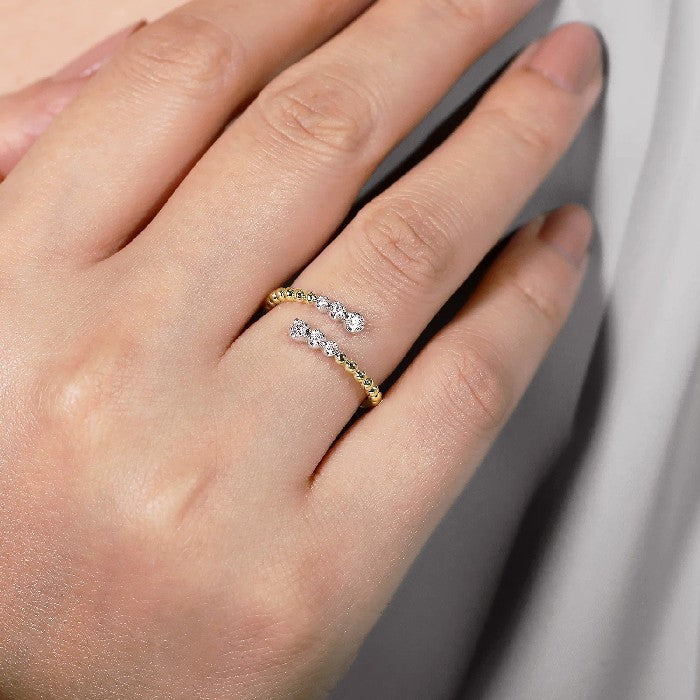 Gabriel & Co. Bujukan Ball Open Bypass Diamond Ring