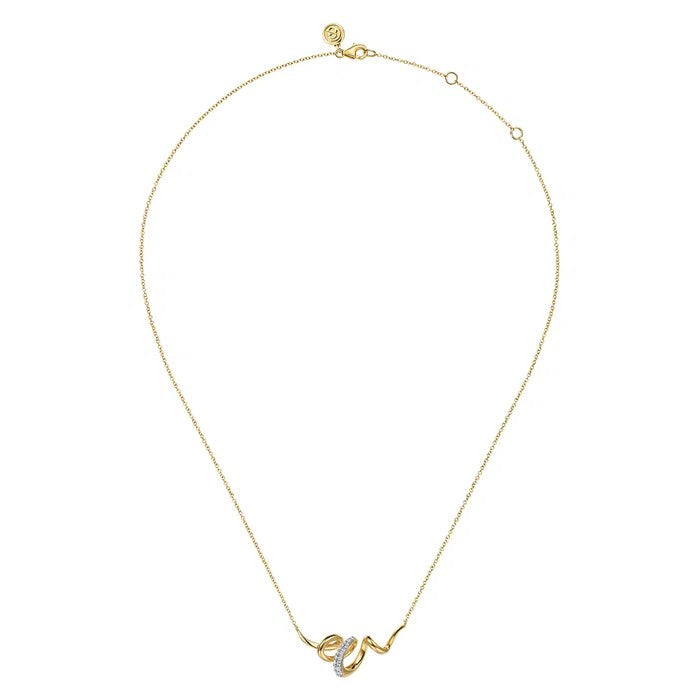Gabriel & Co. Diamond Swirl Bar Necklace