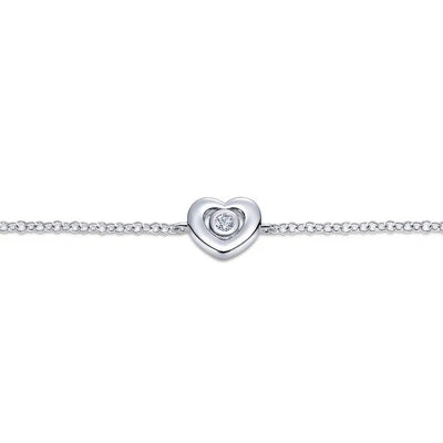 Gabriel & Co. White Sapphire Heart Chain Bracelet