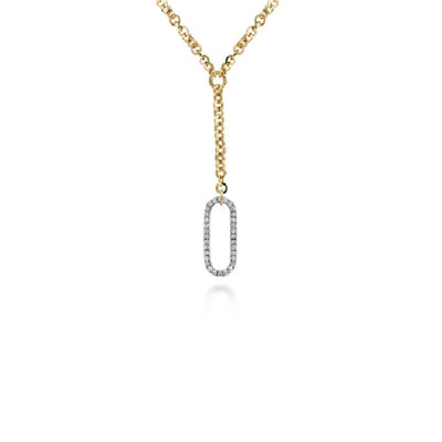 Gabriel & Co. Hollow Tube Diamond Link Necklace