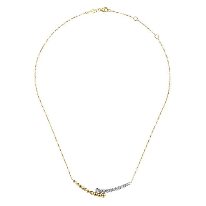 Gabriel & Co. Bujukan Diamond Bypass Bar Necklace