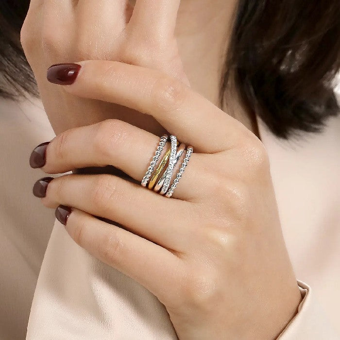 Gabriel & Co. Bujukan White Sapphire Wide Ring