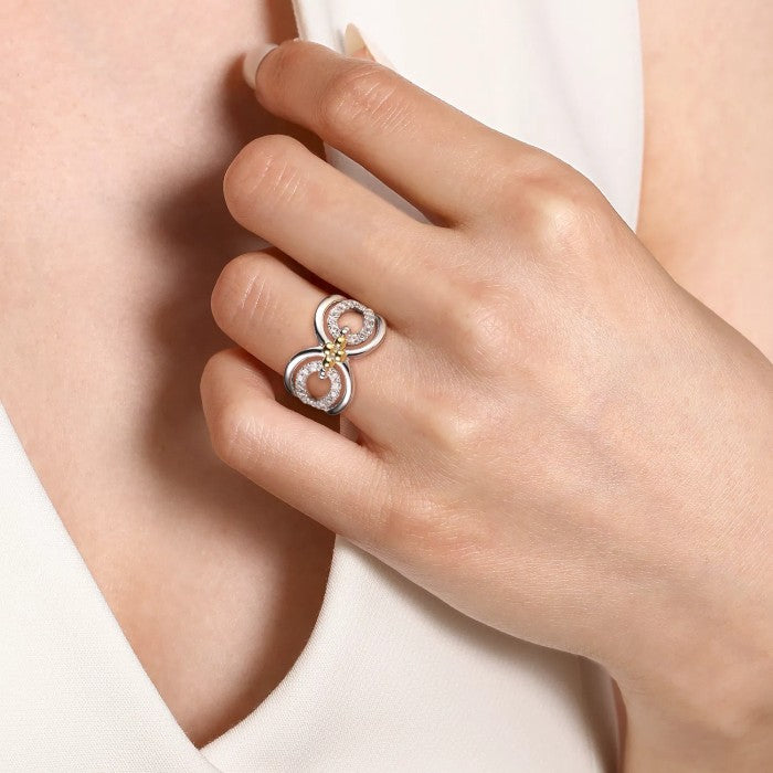 Gabriel & Co. White Sapphire Link Ring