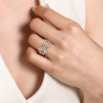 Gabriel & Co. White Sapphire Link Ring