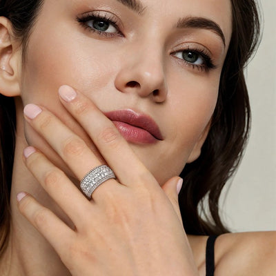 Gabriel & Co. Bujukan White Sapphire Wide Ring