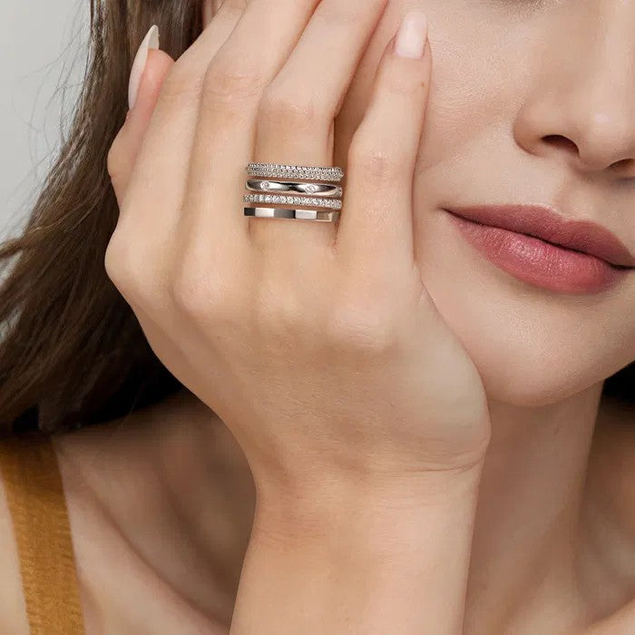 Gabriel & Co. Bujukan White Sapphire Layered Ring
